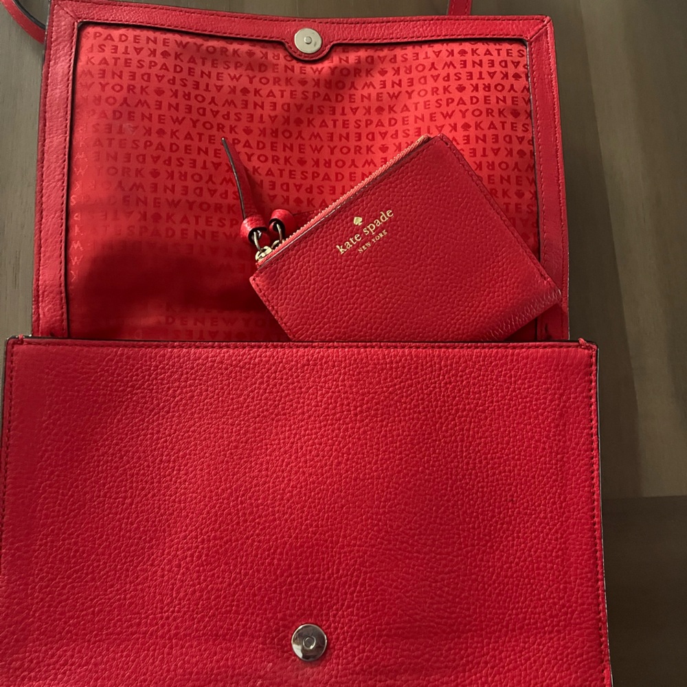 Kate Spade Flynn Street Valencia Prickly Pear Leather bag & wallet - Picture 4 of 14